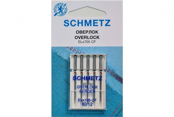 Иглы Schmetz для оверлока ELx705 CF №80, 5 шт в Домодедово